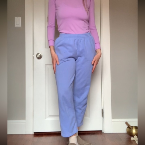 Lightly Cropped Periwinkle Sweatpants - Picture 2 of 4